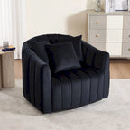 Fauteuil d'appoint pivotant moderne de 40,4 W, fauteuil simple pivotant avec ottoman