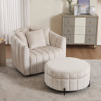 Fauteuil d'appoint pivotant moderne de 40,4 W, fauteuil simple pivotant avec ottoman