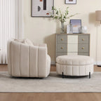 Fauteuil d'appoint pivotant moderne de 40,4 W, fauteuil simple pivotant avec ottoman