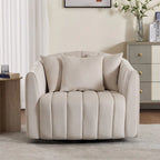 Fauteuil d'appoint pivotant moderne de 40,4 W, fauteuil simple pivotant avec ottoman