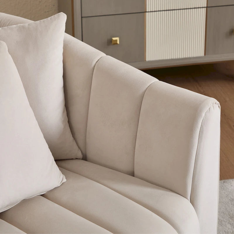 Fauteuil d'appoint pivotant moderne de 40,4 W, fauteuil simple pivotant avec ottoman