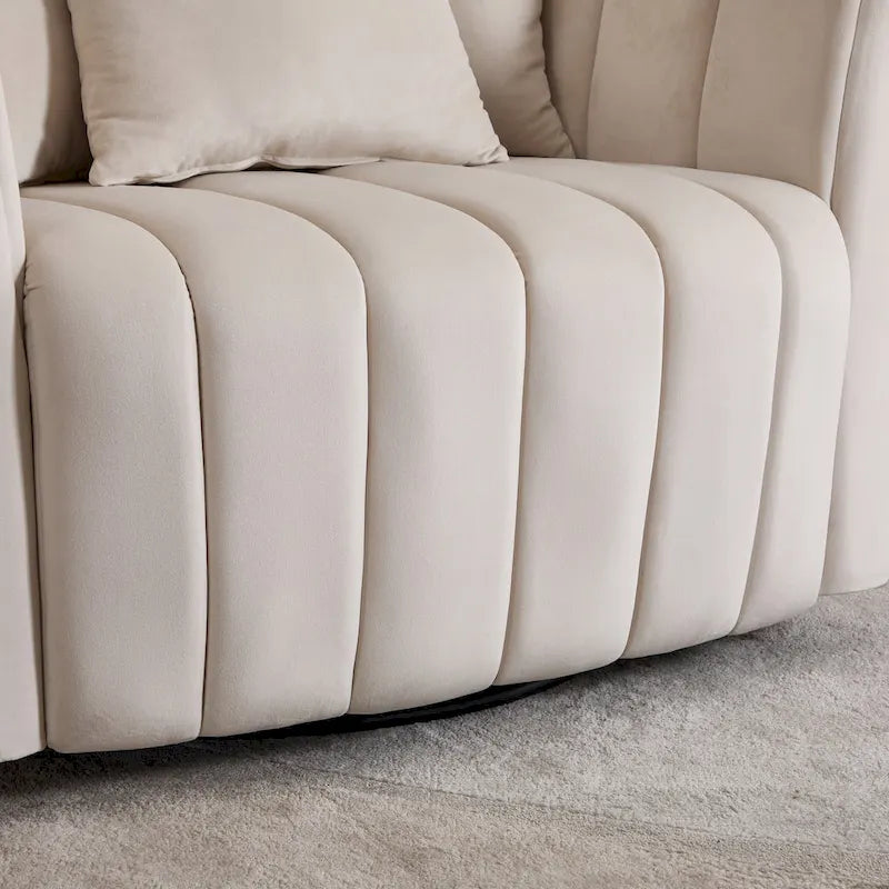 Fauteuil d'appoint pivotant moderne de 40,4 W, fauteuil simple pivotant avec ottoman