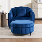 Fauteuil d'appoint pivotant moderne de 40,4 W, fauteuil simple pivotant avec ottoman
