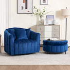 Fauteuil d'appoint pivotant moderne de 40,4 W, fauteuil simple pivotant avec ottoman