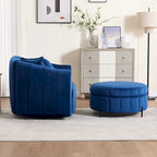 Fauteuil d'appoint pivotant moderne de 40,4 W, fauteuil simple pivotant avec ottoman