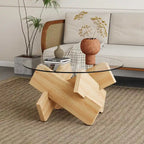 33,4 Table ronde moderne en verre trempé