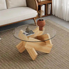 33,4 Table ronde moderne en verre trempé