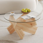 33,4 Table ronde moderne en verre trempé