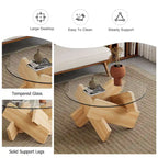 33,4 Table ronde moderne en verre trempé