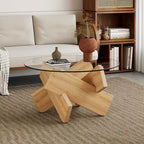 33,4 Table ronde moderne en verre trempé