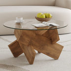 33,4 Table ronde moderne en verre trempé