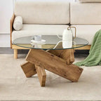 33,4 Table ronde moderne en verre trempé