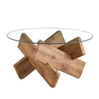 33,4 Table ronde moderne en verre trempé