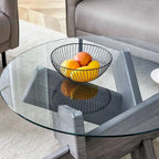 33,4 Table ronde moderne en verre trempé