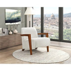 Fauteuil d'appoint luxueux en bois massif pour salons élégants