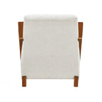 Fauteuil d'appoint luxueux en bois massif pour salons élégants