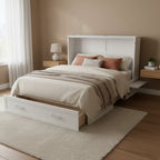 Versatile Queen Size Murphy Bed with Drawer and Side Shelves