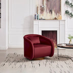 Fauteuil pivotant, Fauteuil pivotant à 360 degrés en velours, Fauteuil pivotant confortable en forme de citrouille