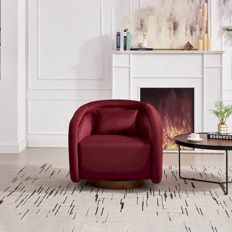 Fauteuil pivotant, Fauteuil pivotant à 360 degrés en velours, Fauteuil pivotant confortable en forme de citrouille