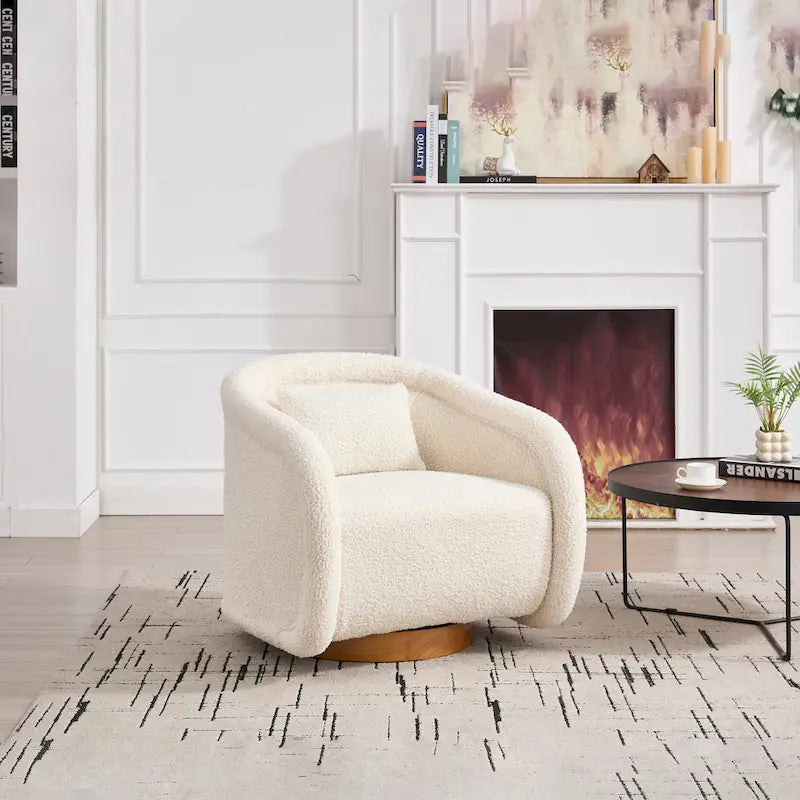 Fauteuil pivotant, Fauteuil pivotant à 360 degrés en velours, Fauteuil pivotant confortable en forme de citrouille