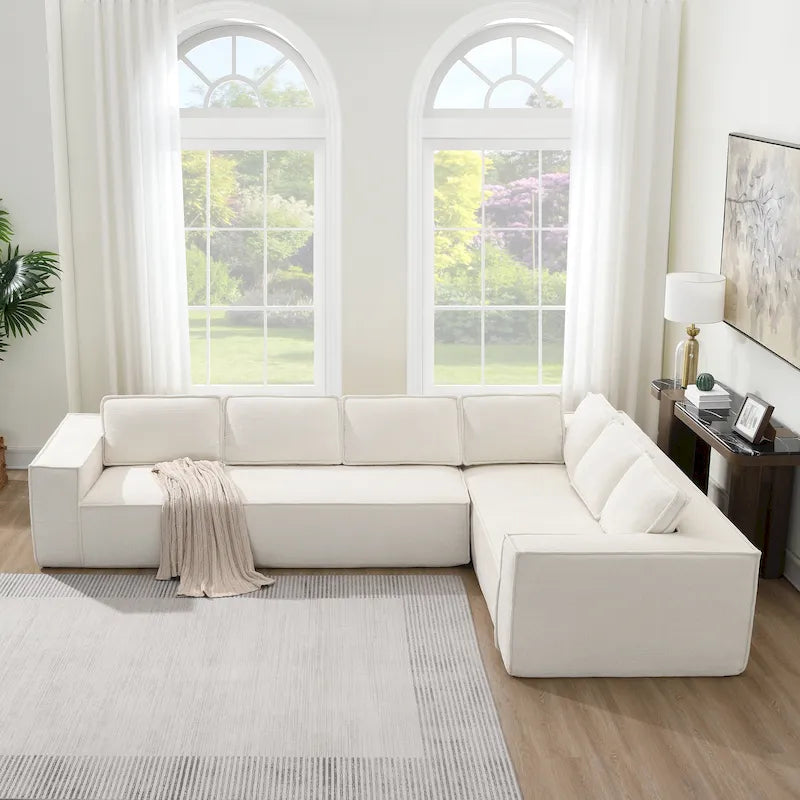 Ensemble de canapé d'angle moderne en forme de nuage, ensemble de canapé modulaire en chenille