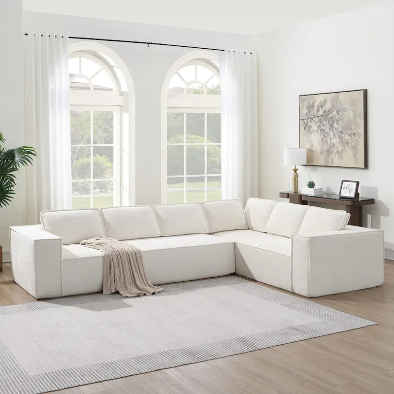 Ensemble de canapé d'angle moderne en forme de nuage, ensemble de canapé modulaire en chenille