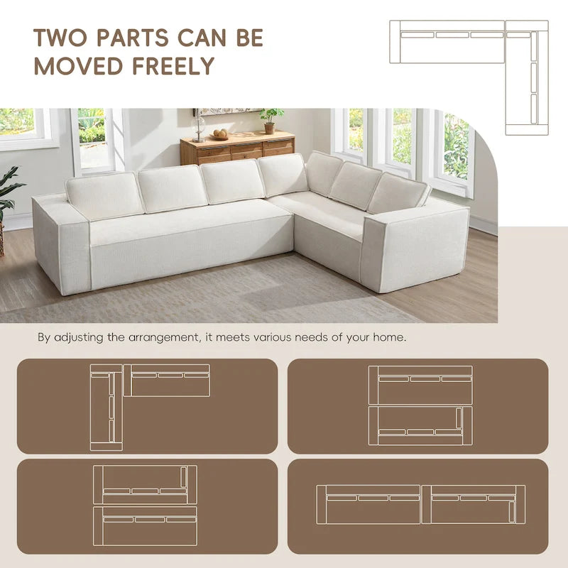 Ensemble de canapé d'angle moderne en forme de nuage, ensemble de canapé modulaire en chenille