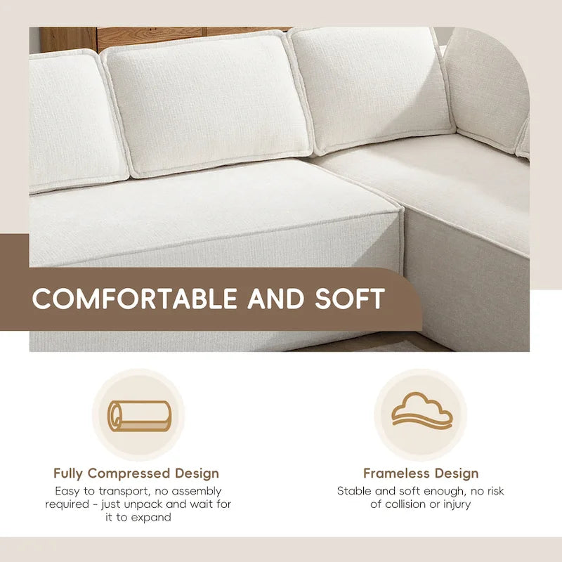 Ensemble de canapé d'angle moderne en forme de nuage, ensemble de canapé modulaire en chenille
