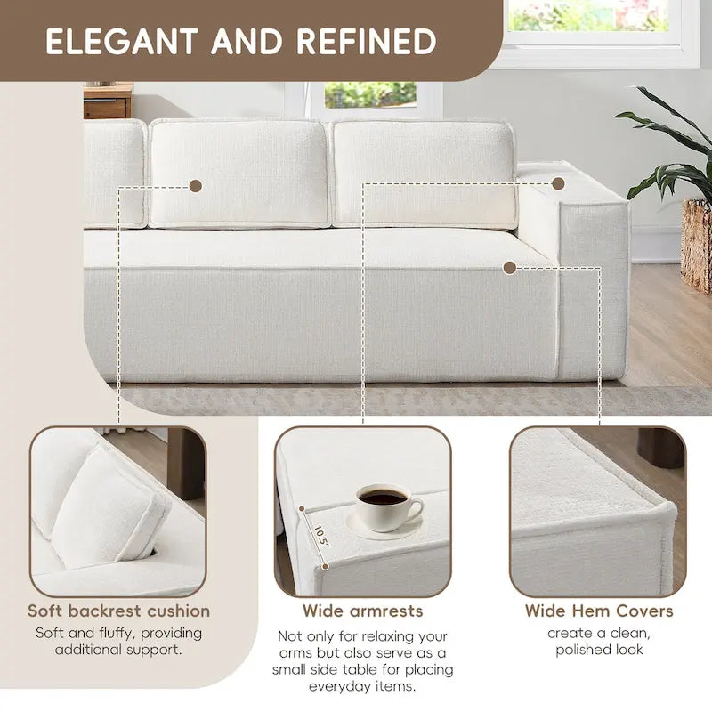Ensemble de canapé d'angle moderne en forme de nuage, ensemble de canapé modulaire en chenille