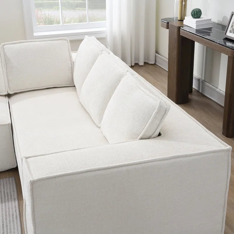 Ensemble de canapé d'angle moderne en forme de nuage, ensemble de canapé modulaire en chenille