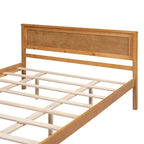 Lit plateforme en bois de pin avec tête de lit et support à lattes en bois pour chambre à coucher