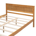 Lit plateforme en bois de pin avec tête de lit et support à lattes en bois pour chambre à coucher