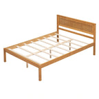 Lit plateforme en bois de pin avec tête de lit et support à lattes en bois pour chambre à coucher