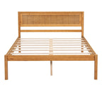 Lit plateforme en bois de pin avec tête de lit et support à lattes en bois pour chambre à coucher