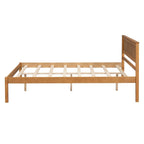 Lit plateforme en bois de pin avec tête de lit et support à lattes en bois pour chambre à coucher