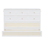 Lit escamotable moderne blanc de taille Queen avec rangement polyvalent et grands tiroirs pour chambre à coucher