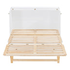 Lit escamotable moderne blanc de taille Queen avec rangement polyvalent et grands tiroirs pour chambre à coucher