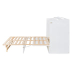 Lit escamotable moderne blanc de taille Queen avec rangement polyvalent et grands tiroirs pour chambre à coucher