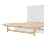 Lit escamotable moderne blanc de taille Queen avec rangement polyvalent et grands tiroirs pour chambre à coucher