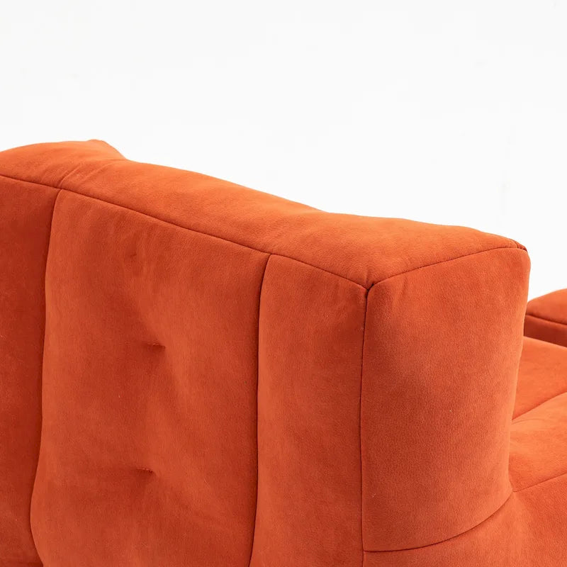 Fauteuil d'appoint moderne 38.5 en velours avec mousse à mémoire de forme et pouf pour salon