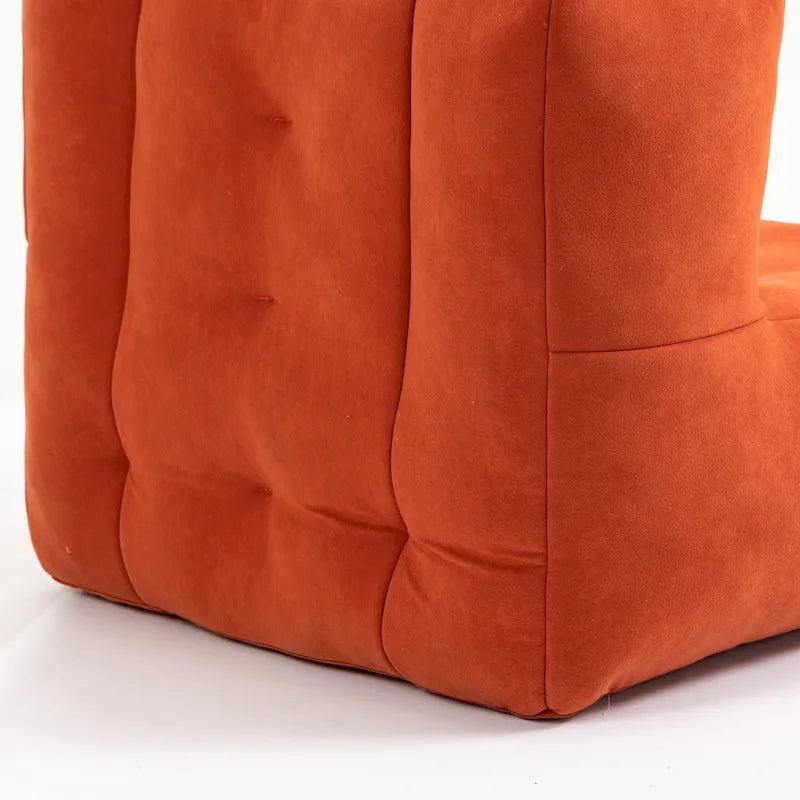 Fauteuil d'appoint moderne 38.5 en velours avec mousse à mémoire de forme et pouf pour salon