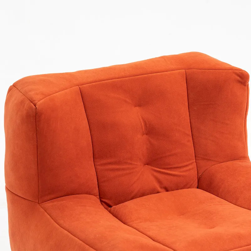 Fauteuil d'appoint moderne 38.5 en velours avec mousse à mémoire de forme et pouf pour salon