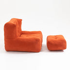 Fauteuil d'appoint moderne 38.5 en velours avec mousse à mémoire de forme et pouf pour salon