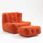 Fauteuil d'appoint moderne 38.5 en velours avec mousse à mémoire de forme et pouf pour salon