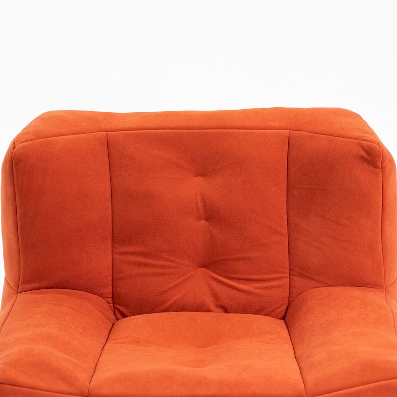 Fauteuil d'appoint moderne 38.5 en velours avec mousse à mémoire de forme et pouf pour salon