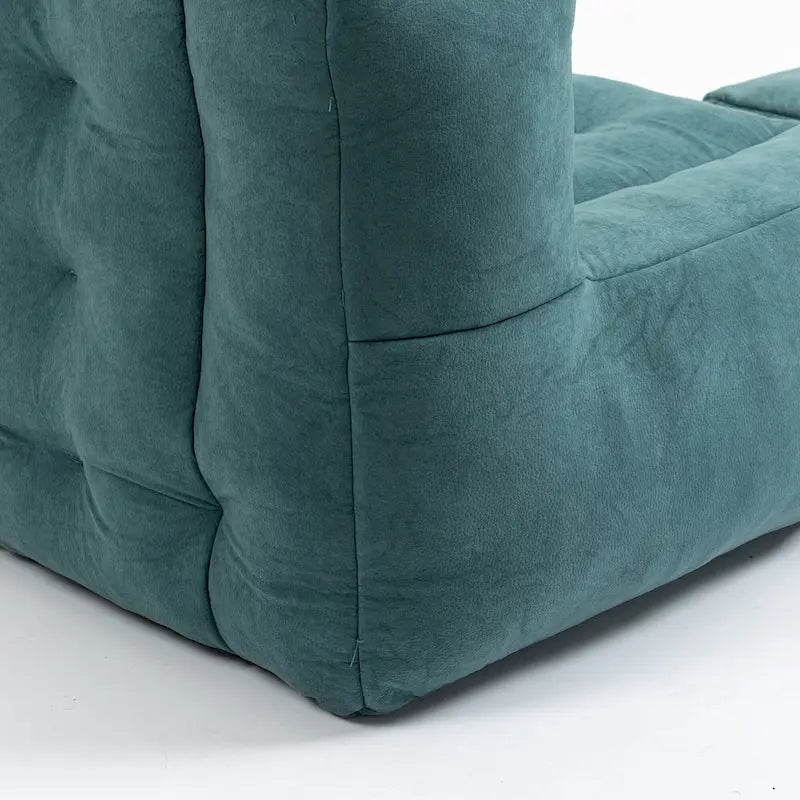 Fauteuil d'appoint moderne 38.5 en velours avec mousse à mémoire de forme et pouf pour salon
