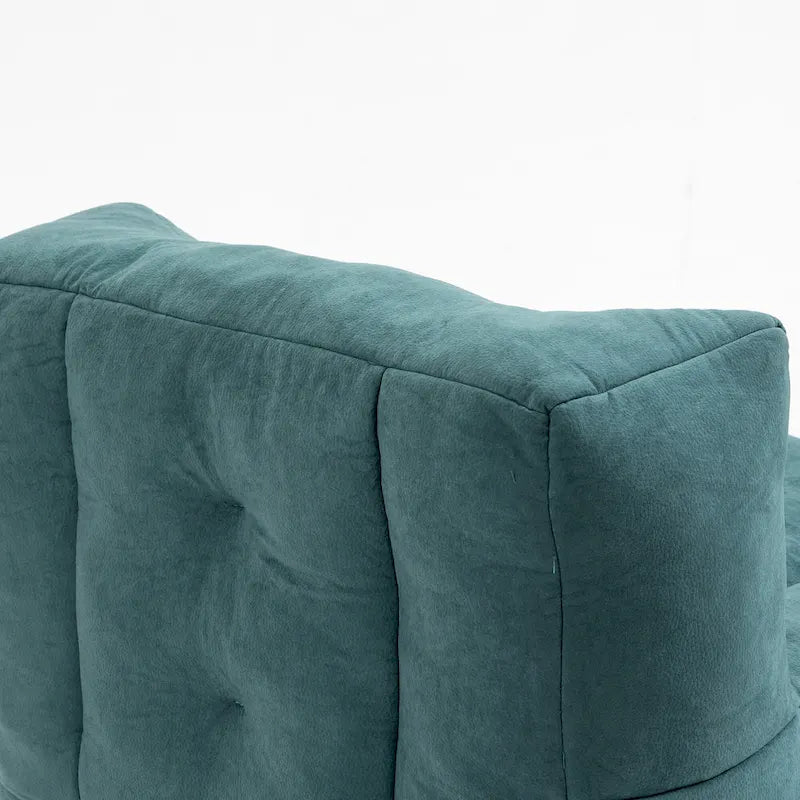 Fauteuil d'appoint moderne 38.5 en velours avec mousse à mémoire de forme et pouf pour salon