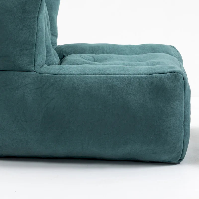 Fauteuil d'appoint moderne 38.5 en velours avec mousse à mémoire de forme et pouf pour salon