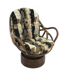 Chaise berçante Bali en rotin avec coussin en chenille