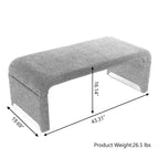 Banc de chambre/repose-pieds/banquette à chaussures moderne en tissu bouclette avec pieds en métal doré